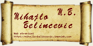 Mihajlo Belinčević vizit kartica